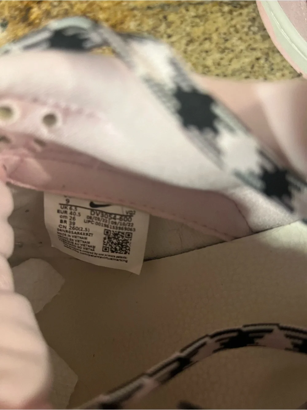 Nike Pink and White Low-Top Sneakers